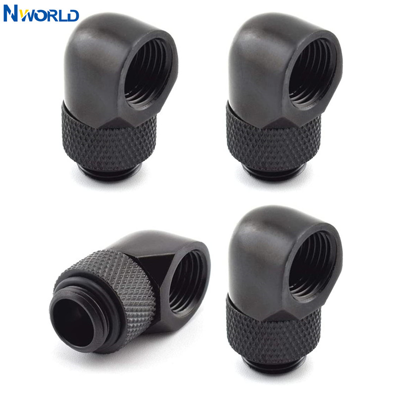 Pc Water Cooling - 4pcs G1/4 스레드 90도 피팅 어댑터