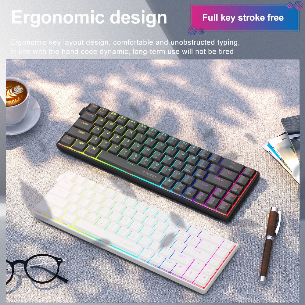 E-YOOSO RGB 미니 슬림 USB 유선 기계식 게 - Pc Gaming Pink 리뷰 및 가격