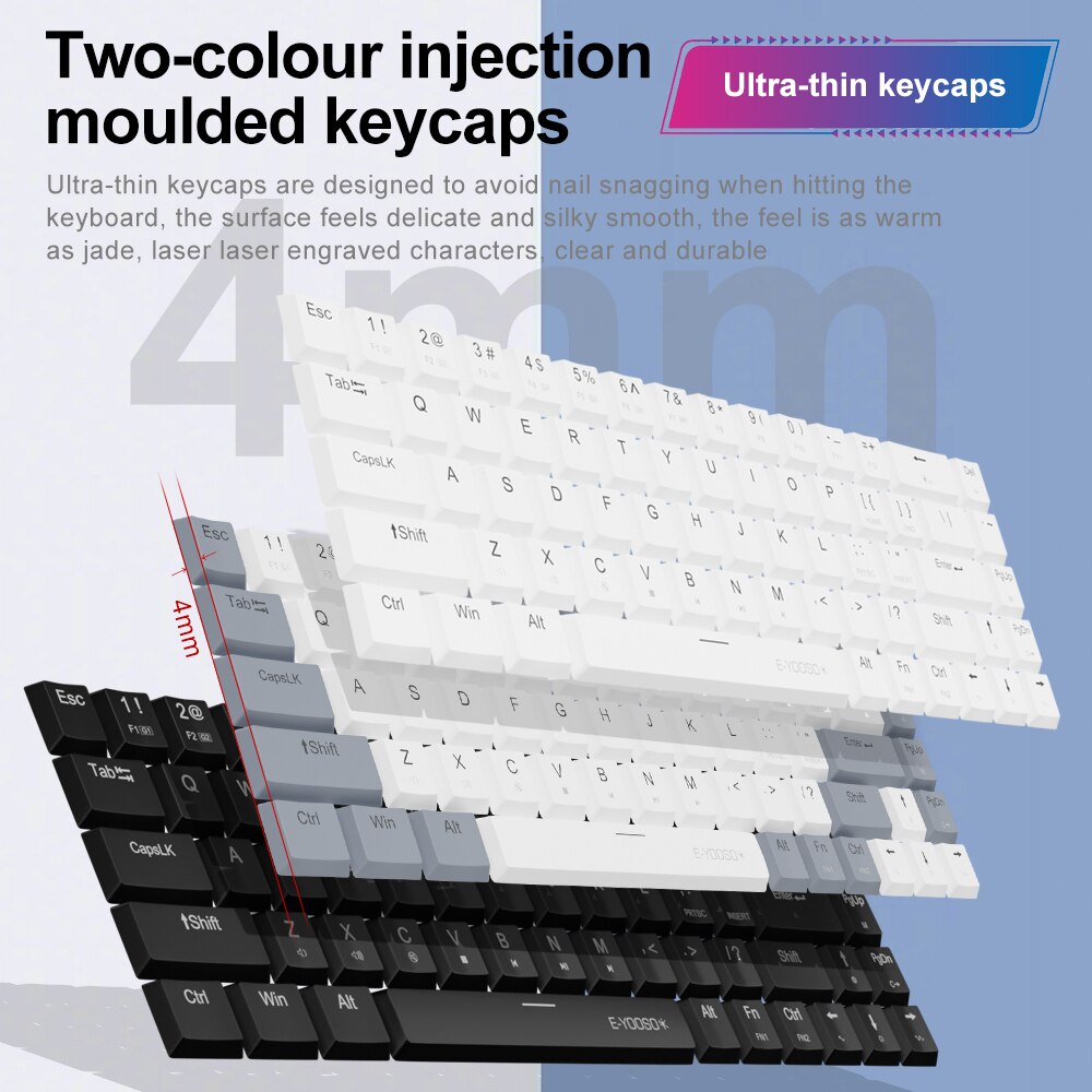 E-YOOSO RGB 미니 슬림 USB 유선 기계식 게 - Pc Gaming Pink 리뷰 및 가격